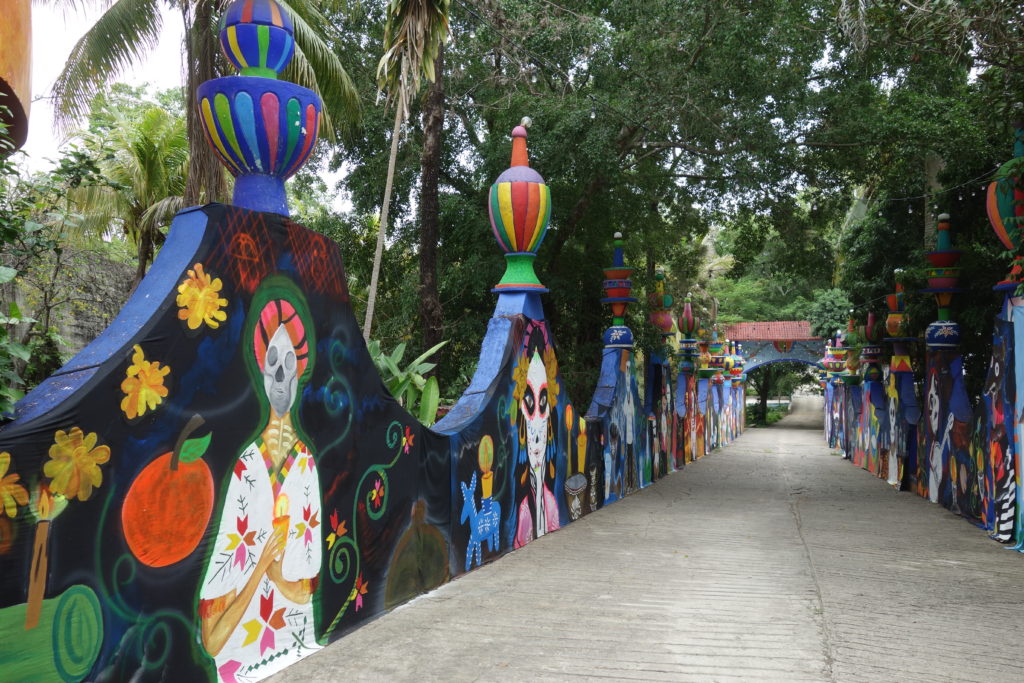 Murals painted for Xantolo Day of the Dead celebrations in the Huasteca Potosina.
