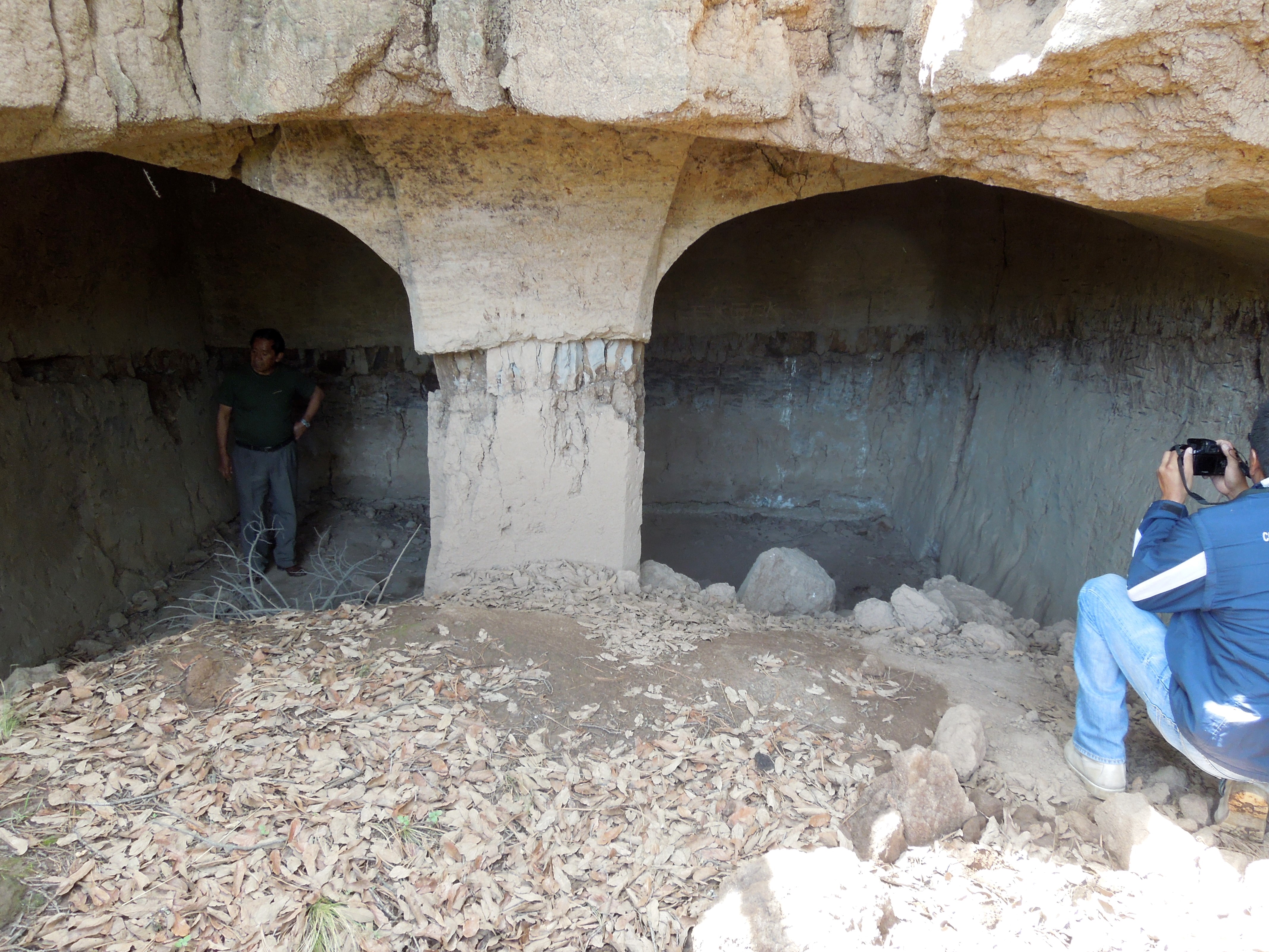 An underground shelter in Tlaxco, used for hiding people and valuables during the 1910 Mexican Revolution.